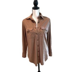 Gianni Bini Faux Suede Button Down | Size Small